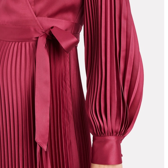 INTERMIX ALLISON PLEATED WRAP DRESS - Picture 2 of 2